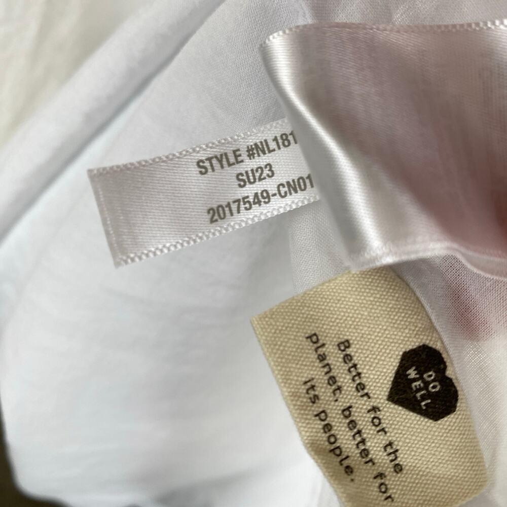 Madewell White Linen Blend Midi Dress Sweetheart Cutout Tie Back 10 - Picture 14 of 16